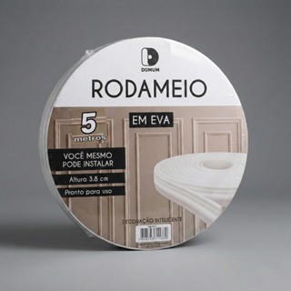 RODAMEIO EM EVA BRANCO AUTOADESIVO 3,8CM X 5M X 10MM FLEXÍVEL PARA PAREDE DECORATIVO PREMIUM AUTOCO em Oferta na Shopee