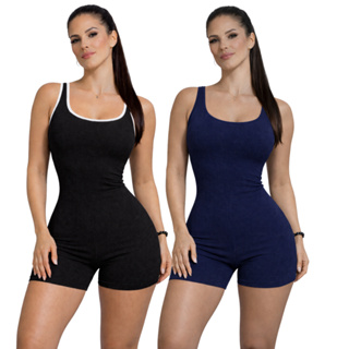 Kit 2 Macaquinho Annaruga Fitness Modelagem Esculpida Cintura Marcada Compressão Suave em Oferta na Shopee