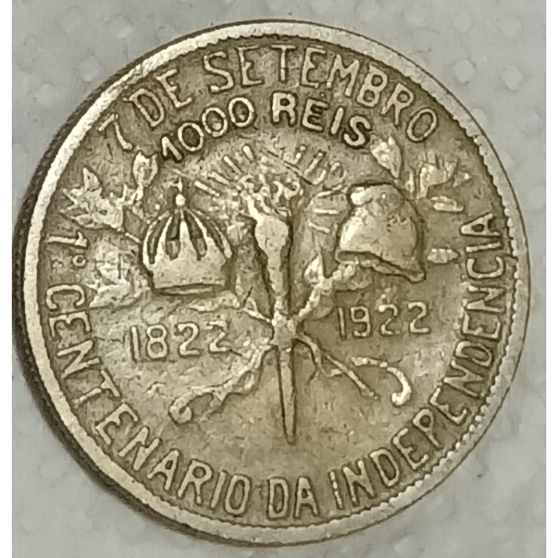 MOEDA 1000 E 500 REIS 1922 COMEMORATIVA CENTENÁRIO DA INDEPENDÊNCIA