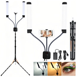 Ring Light Led Com Braços Duplos+Tripe 1.6 Metros Luz de Preenchimento de 45W Iluminação LED tricolor HD-45X