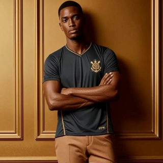 Camisa Corinthians Gold Elegância do Timão Masculina em Oferta na Shopee