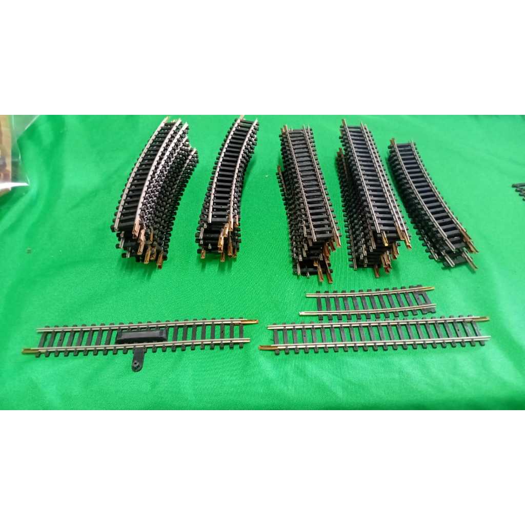 ATMA TRILHOS USADOS KIT COM 45 PEÇAS HO PARA FERROMODELISMO MAQUETES DE TREM 1/87