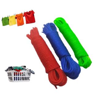 Kit 3 Cordas para Varal Nylon Resistente 10M Cores sortidas em Oferta na Shopee