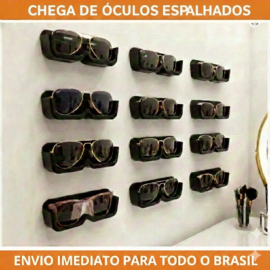 Suporte Óculos de Sol de Parede expositor Kit 1/2/3/4/5 organização perfeita + dupla face