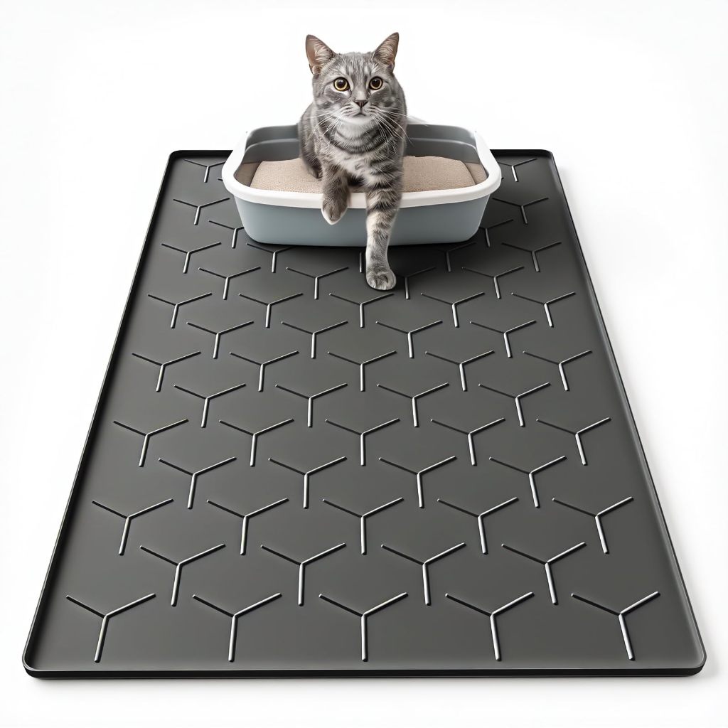 Tapete de silicone para areia de gato – Impermeável e resistente à urina – Fácil de limpar