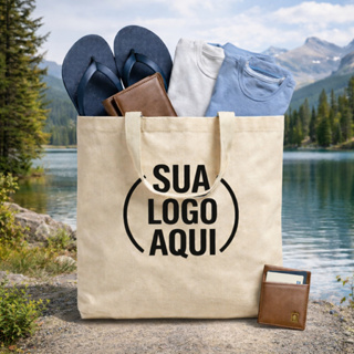 10 Ecobag 30x40x10 com Fundo Cru 100% Algodão Bolsa Sacola Ecológica Lisa Logo Personalizada em Oferta na Shopee