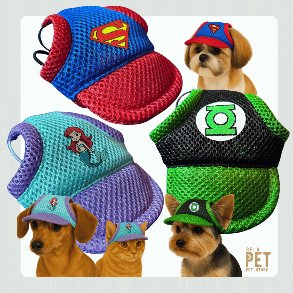 Boné Para Cachorro e Gato - Boné Pet - Personagens - Várias cores e modelos