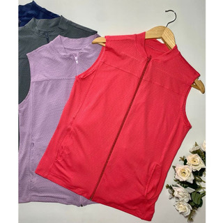 Colete de Poliamida com Zíper Feminino - Modelagem Slim Fit, Leve e Confortável, Ideal para Academia, Caminhada M G GG