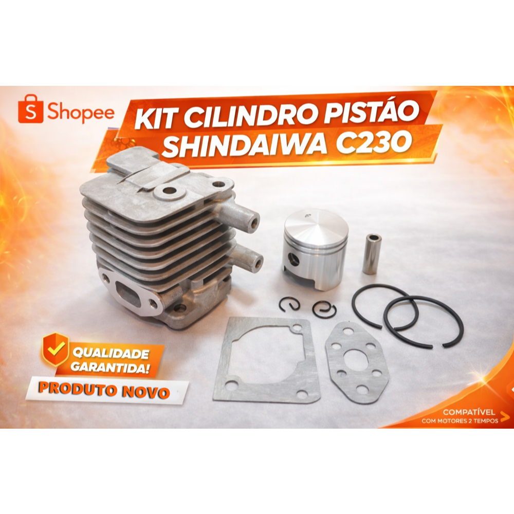 Kit Cilindro Pistão Completo Anéis Juntas Para Roçadeira Shindaiwa C230 em Oferta na Shopee