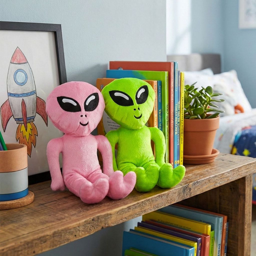 Kit 02 Bonecos Alienigena 44cm ET de Pelucia Decoração Extraterrestre em Oferta na Shopee