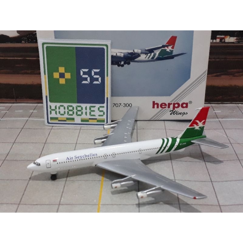 Miniatura Avião Herpa 1/500 Air Seychelles Boeing 707-300