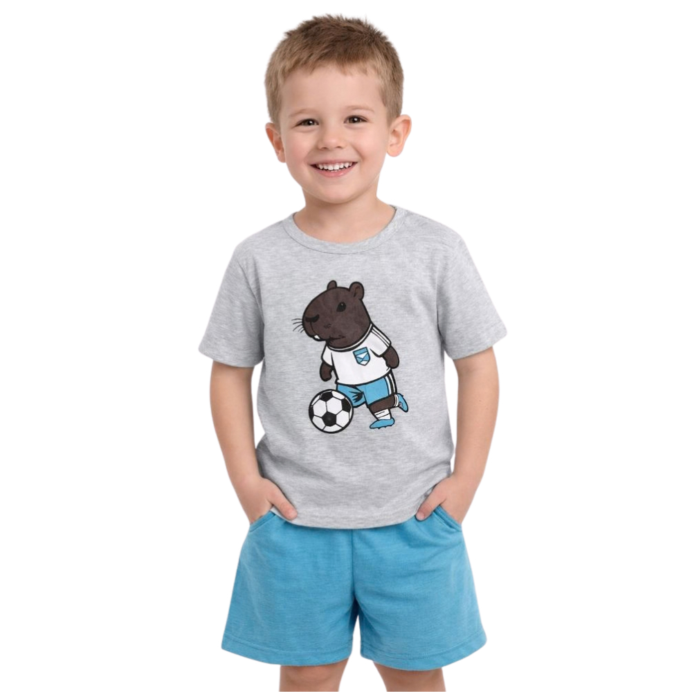 Pijama Infantil Masculino com Desenho Capivara Estampado Confortável e Divertido