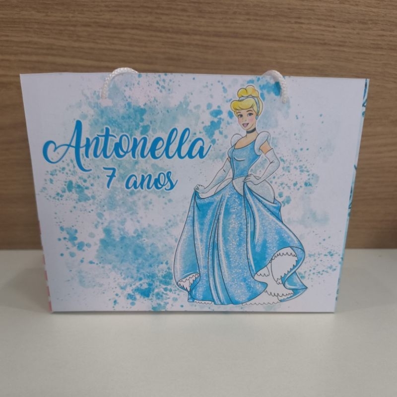 Sacolinha Personalizada Cinderela- Pegue e Monte