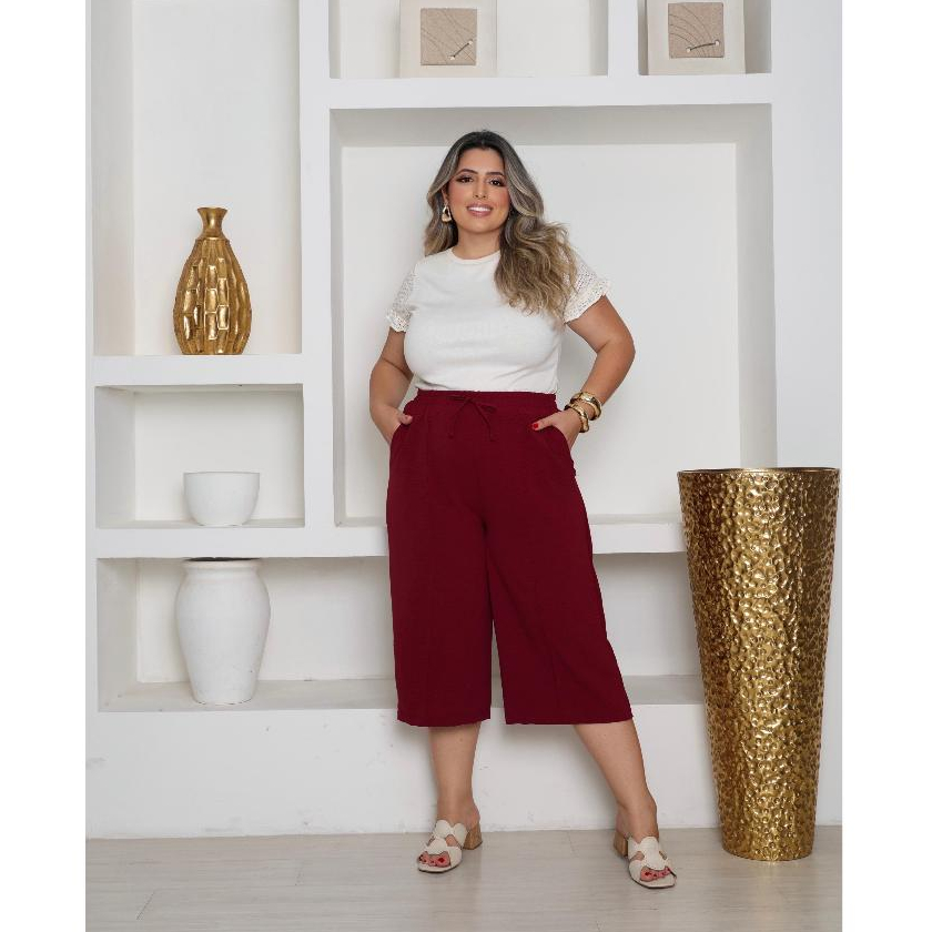 PANTACOURT FEMENINO PLUS SIZE GRANDE COM BOLSOS DUNA em Oferta na Shopee
