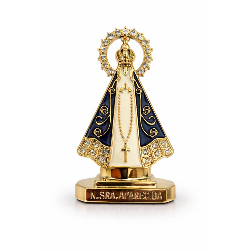 Enfeite Painel Nossa Senhora Aparecida 5cm Dourada com Fita Dupla Face – Auto Colante