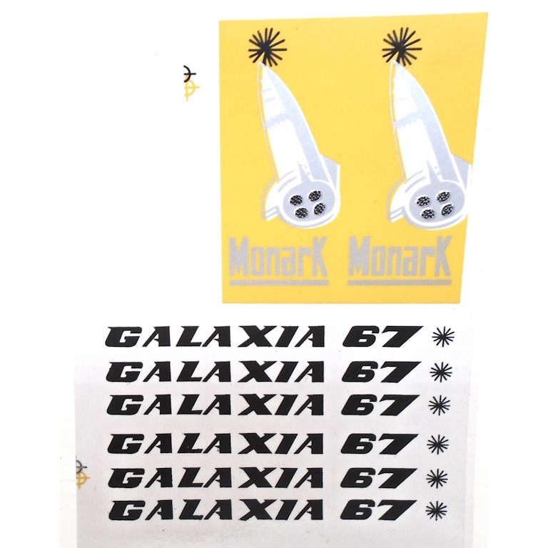Cartela de Adesivo Monark Galaxia 67 Preto.
