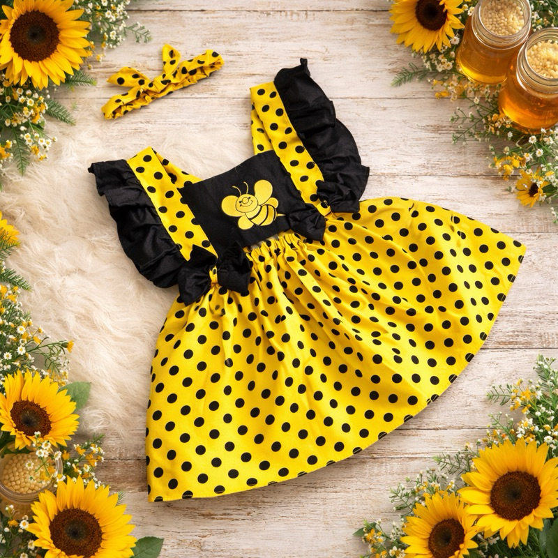 Vestido e Romper  infantil menina abelha romper abelhinha em Oferta na Shopee