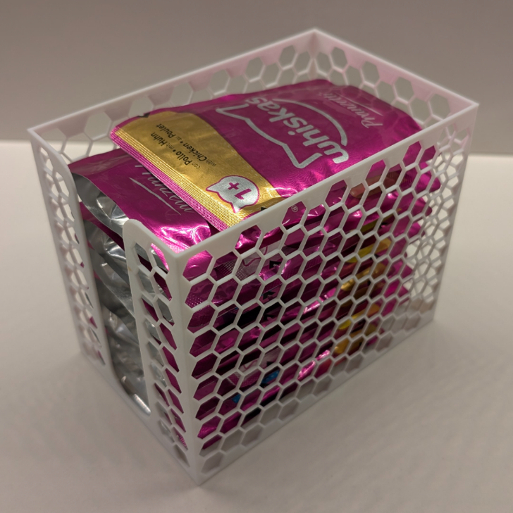 Dispenser Porta Sachê Ração Úmida Gatos - Organizador Whiskas Design Colmeia Suporte Ração em Oferta na Shopee