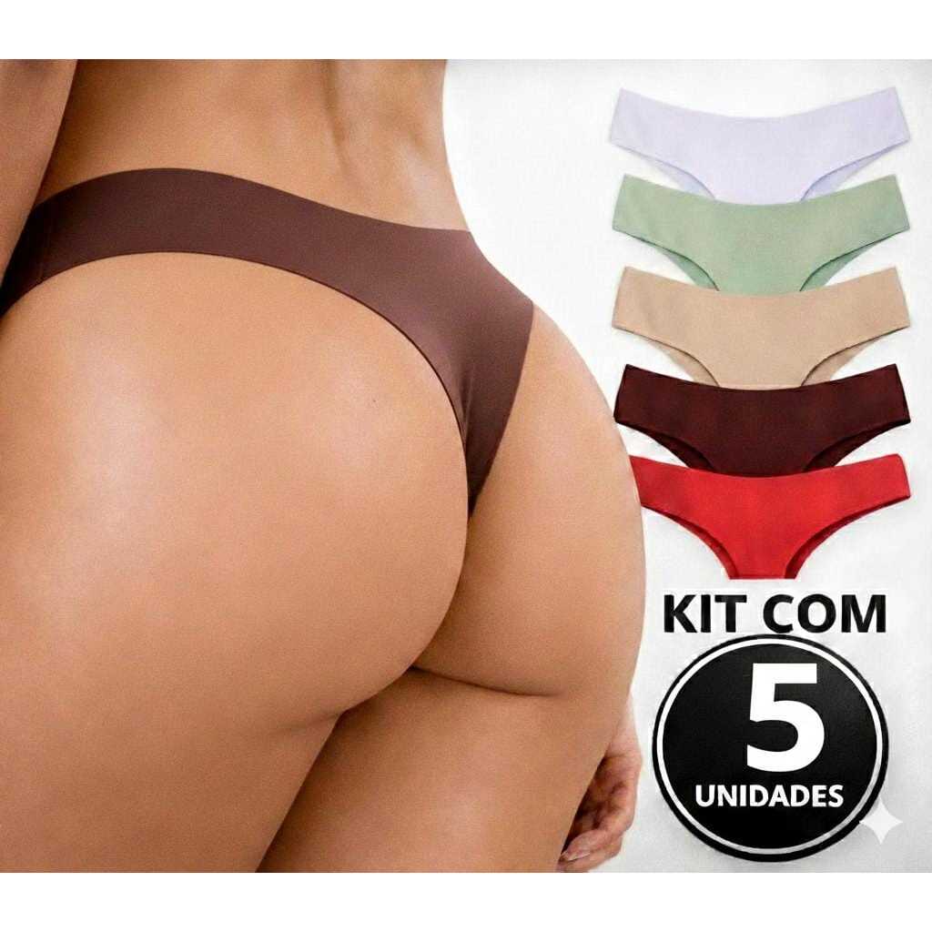 Kit 5 Calcinhas Sem Costura Tanga Conforto Não Marca na Roupa corte a Laser PROMOÇÃO em Oferta na Shopee