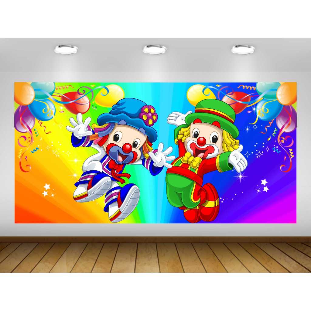 Painel Patati Patatá Painel de Festa Patati Patatá Palhaços Painel de Lona Patati Patatá Circo Palhaço Patati Patatá