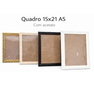Kit com 2 Porta Retratos 15x21cm A5 para Fotos - Moldura Gravada Parede/Mesa com Acetato em Oferta na Shopee