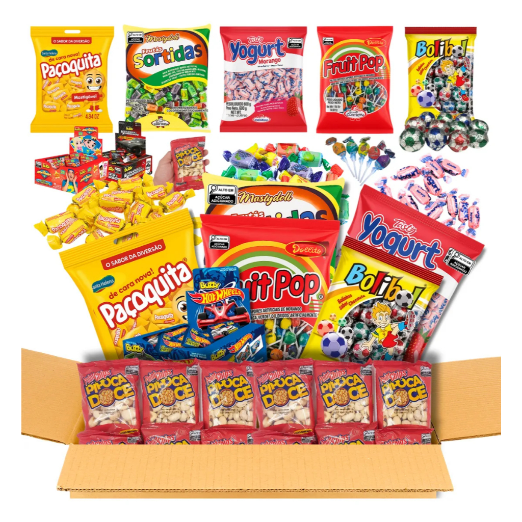Kit Festa Infantil 30 Sacolinhas 210 Doces Guloseimas Mimos em Oferta na Shopee