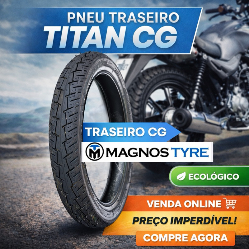 PNEU TRASEIRO MAGNOS TYRE MOTO 90 90 18 CG 125 150 CARGO KS ES ESD HONDA