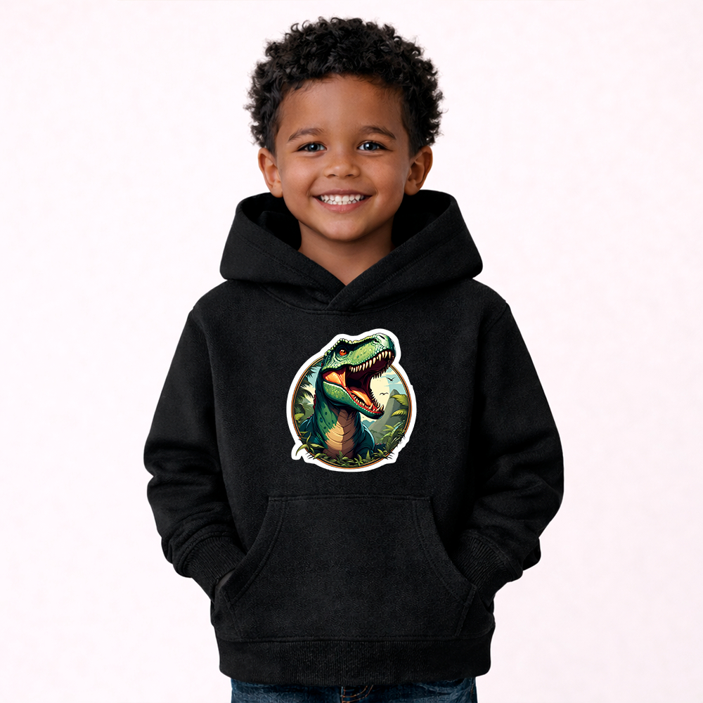 Blusa Moletom Infantil Flanelado Canguru Estampado Dinossauro