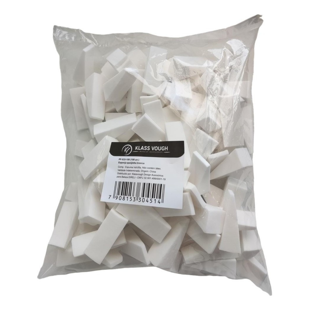 Esponja Queijinho Triangular Sem Látex Klass Vough Pacote 100 Unidades