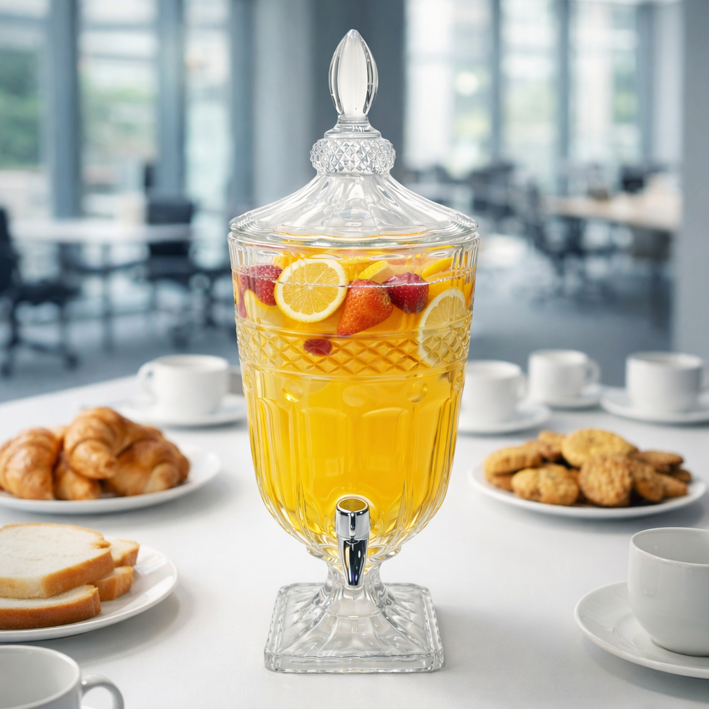 Suqueira Dispenser de Vidro 3,2l Elegance Resistente Transparente Luxo