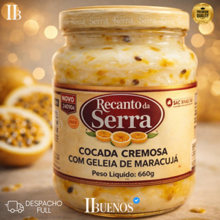 Cocada Cremosa Com Geleia de Maracujá 660gr - Recanto da Serra em Oferta na Shopee