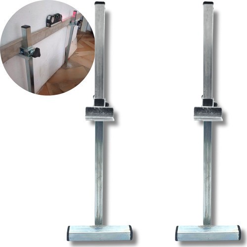 Suporte 55cm Aço P/ Régua De Pedreiro Para Azulejista - BASE QUADRADA