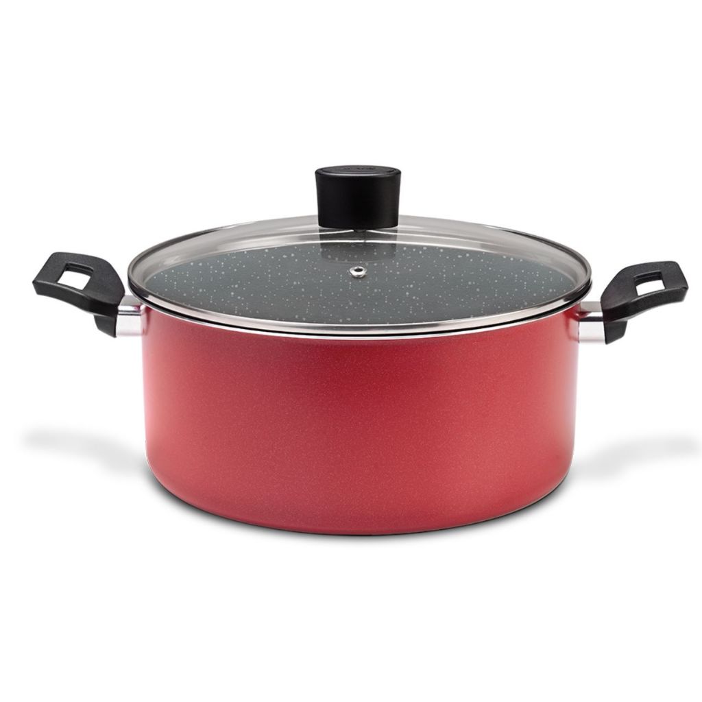 Caçarola com Tampa Brinox Ceramic Life Naturalle Ø22cm 3,4L Vermelho Garlic em Oferta na Shopee