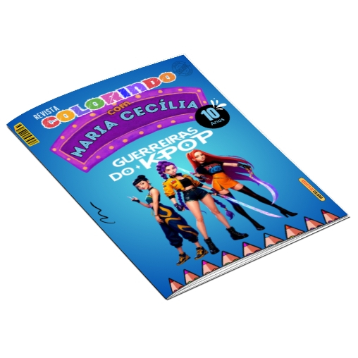 Kit 30 Revistinha Colorir Personalizada A5 - Guerreiras K pop Lembrancinha Aniversário - LeiaDescriç