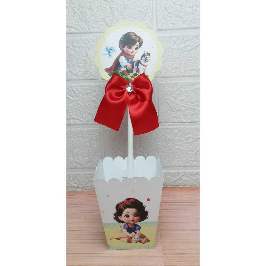 Centro de Mesa Personalizada - Cachepô - Semi-Montadas - Lembrancinha para Festas - Branca de Neve Baby