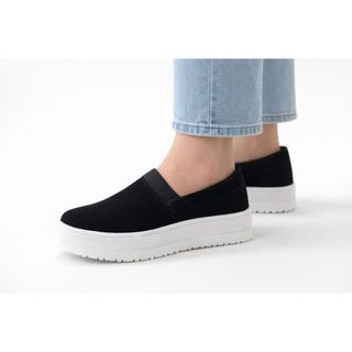 Tênis Feminino  Slip on Sapatilha Casual Camurça Sapatênis Confortável Leve Envio Imediato