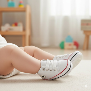 Tenis Menino e Menina Star Branco Bebe Mania Cano Alto Cadarco 718-03 em Oferta na Shopee