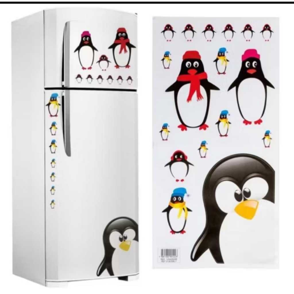 Adesivo Geladeira moveis Decorativo Pinguim Família em Oferta na Shopee