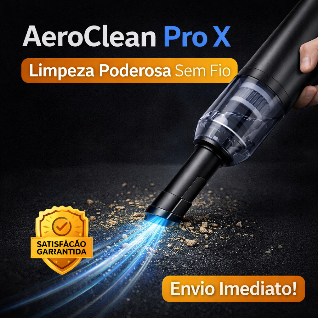 Aspirador Portátil Carro Sem Fio Potente USB – AeroClean Pro X