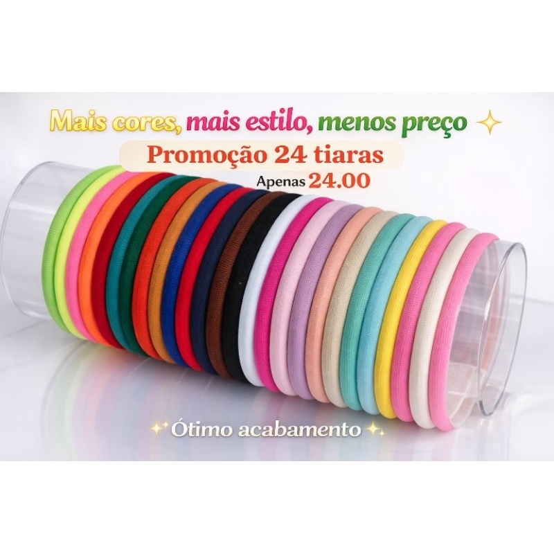 KIT 24 TIARAS ENCAPADAS DE CADARCO DE 10MM