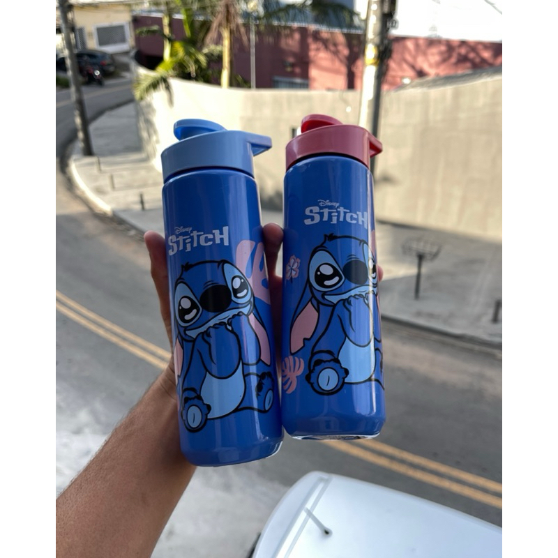 Garrafa De Água Squeeze Stitch 700ml Plástico cor azul em Oferta na Shopee