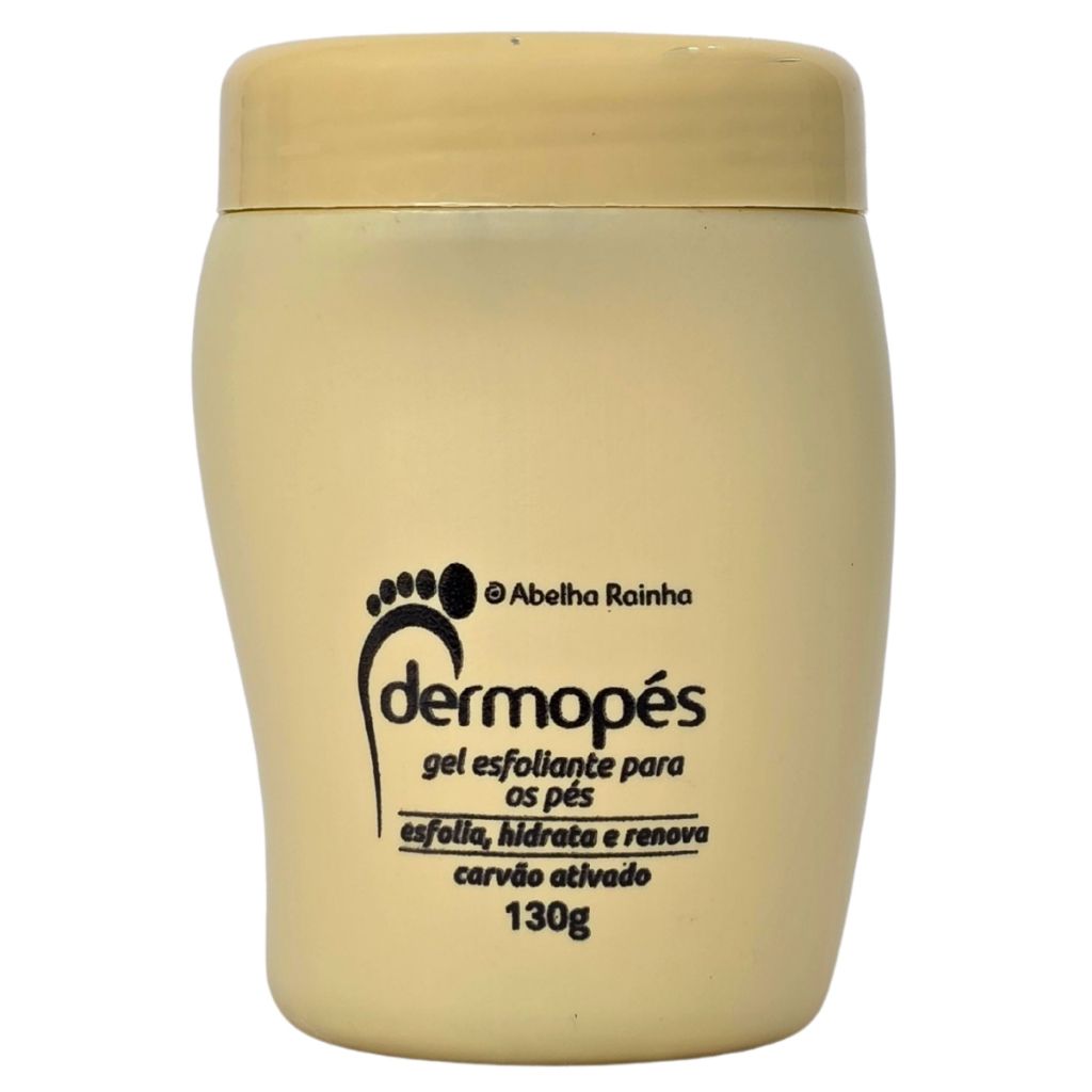 Gel Esfoliante Para Os Pés Com Carvão Ativado Dermopés Abelha Rainha 130g