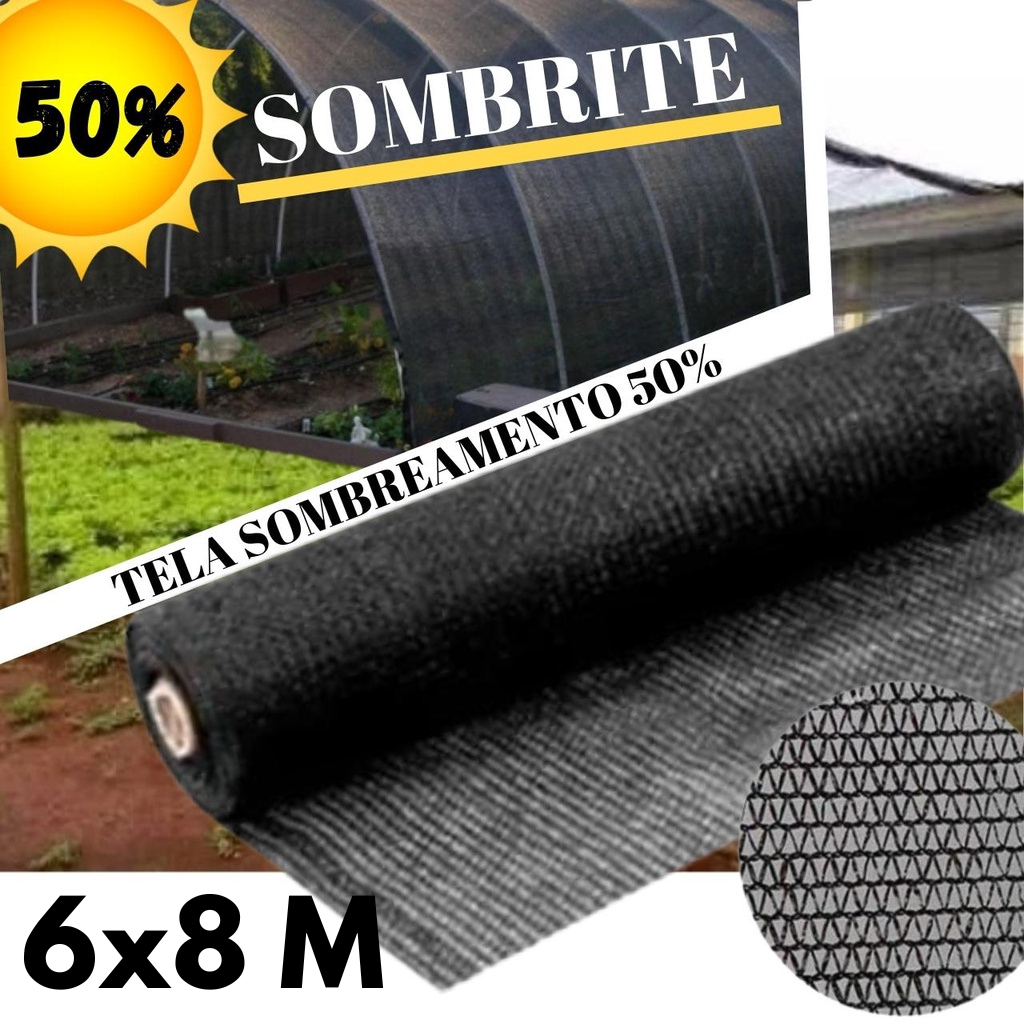 Sombrite 50% 6 x 8 Metros Tela Sombreamento para Orquidário Horta Jardim Estufa Viveiro Proteção UV em Oferta na Shopee