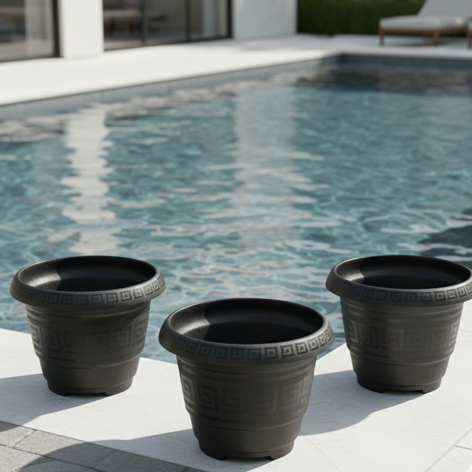 Kit 3 Vasos Grandes 26 Litros Plástico Resistente para Plantas Jardim Horta Área Externa