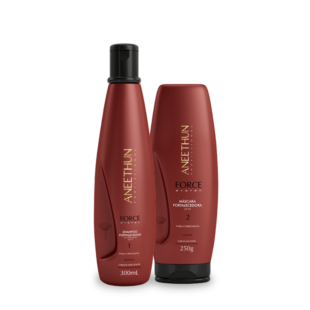 Aneethun Kit Shampoo Force System 300ML e Aneethun Máscara Fortalecedora Force System 250G
