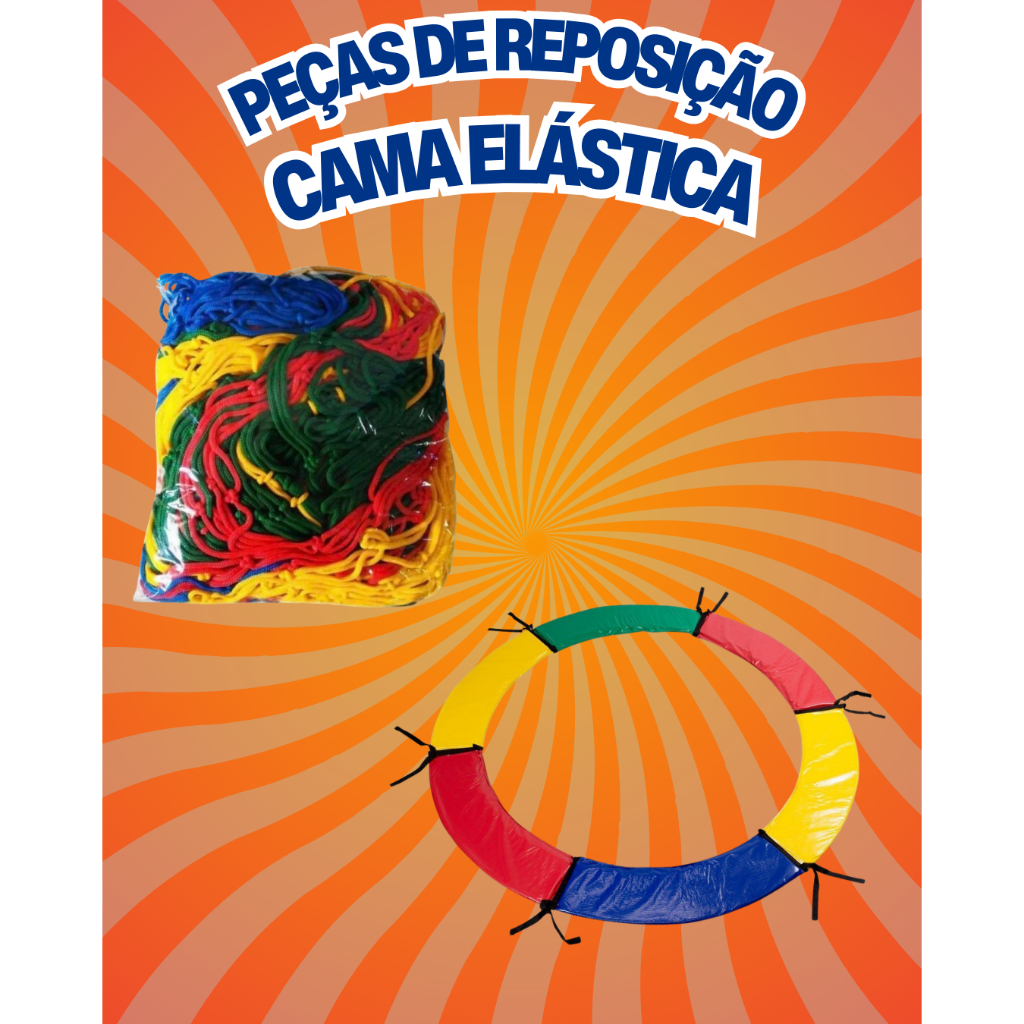 Kit Cama Elástica 1,40m Rede + Protetor de Molas Pula Pula