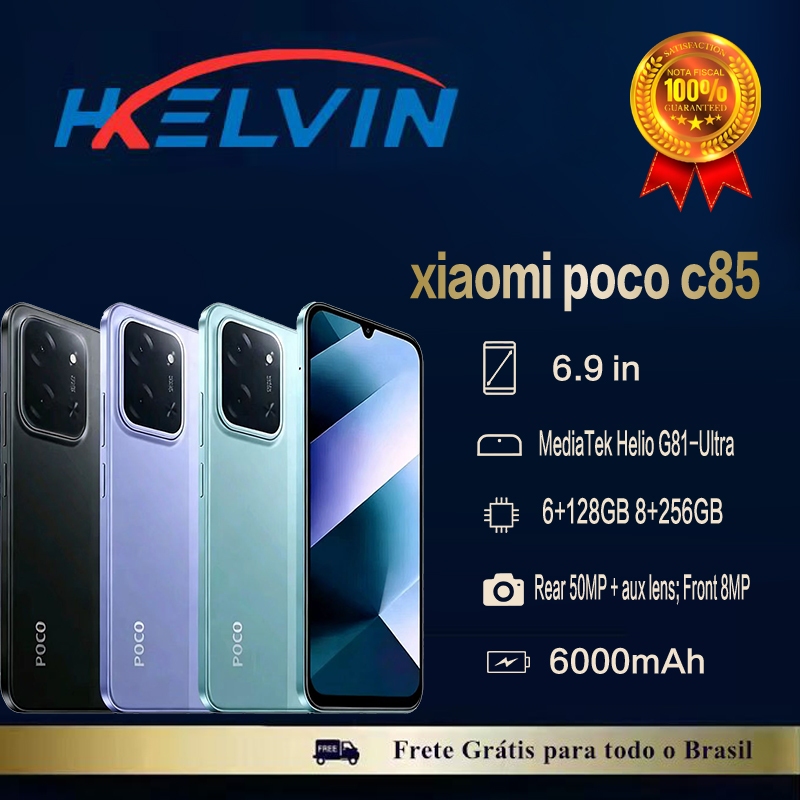 Celular Xiaomi POCO C85 Dual SIM 6+128GB 8+256GB Ram - Lacrado + Nota Fisca