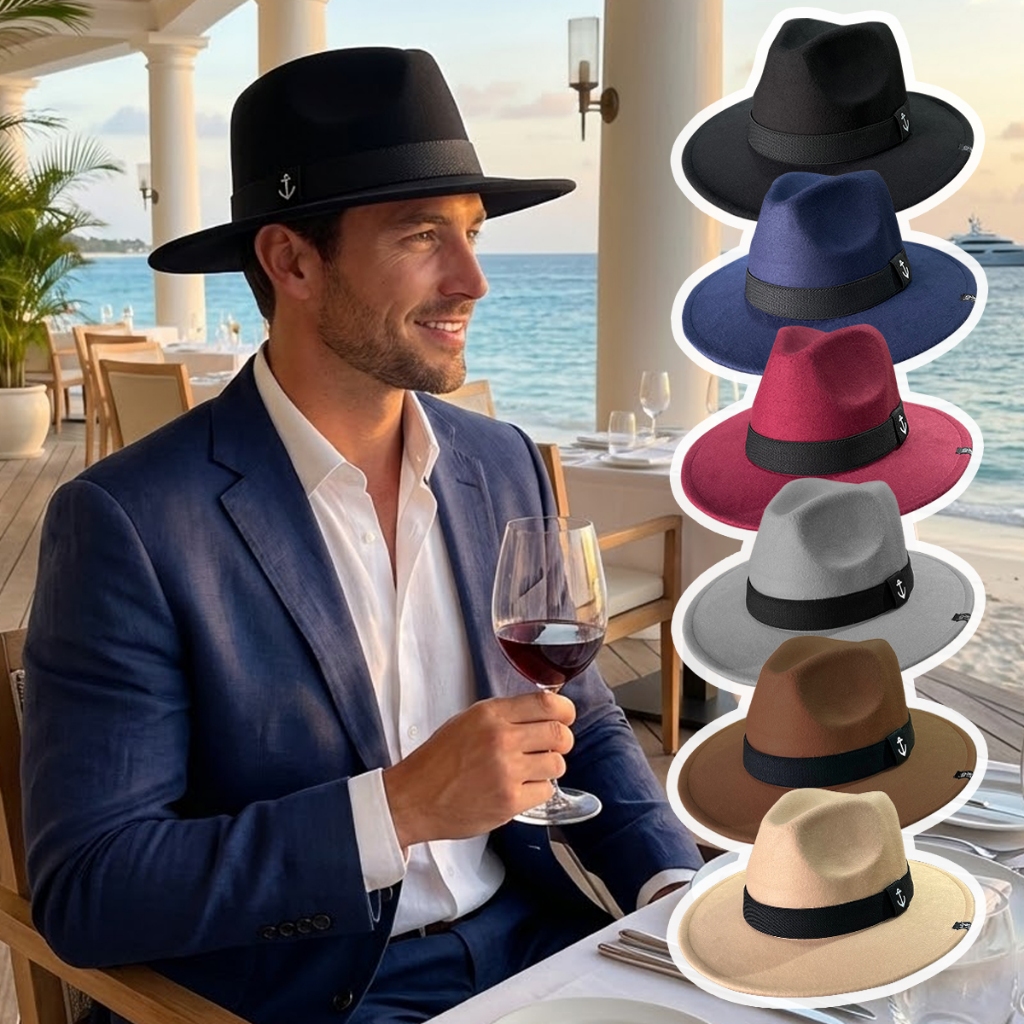 Chapéu Fedora Masculino Feminino Preto Marrom Bege Feltro Vintage Inverno Outono Elegante Moderno