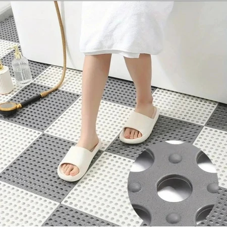 Kit 4 Tapete Estrado Emborrachado Piso Antiderrapante 30x30cm Box Banheiro Modular Encaixe Lavanderia Deck Garagem