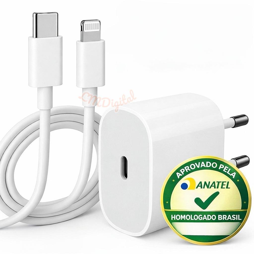 Carregador iPhone Original 20W Turbo Pro Xr Xs Usb C Lacrado iPhone 11 12 13 14 Original  Leve Turbo